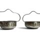 Art Deco pair of basket-shaped bowls with handles, silver-plated, circa 1940.