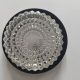 Applique en verre ciselé et métal laqué 1970