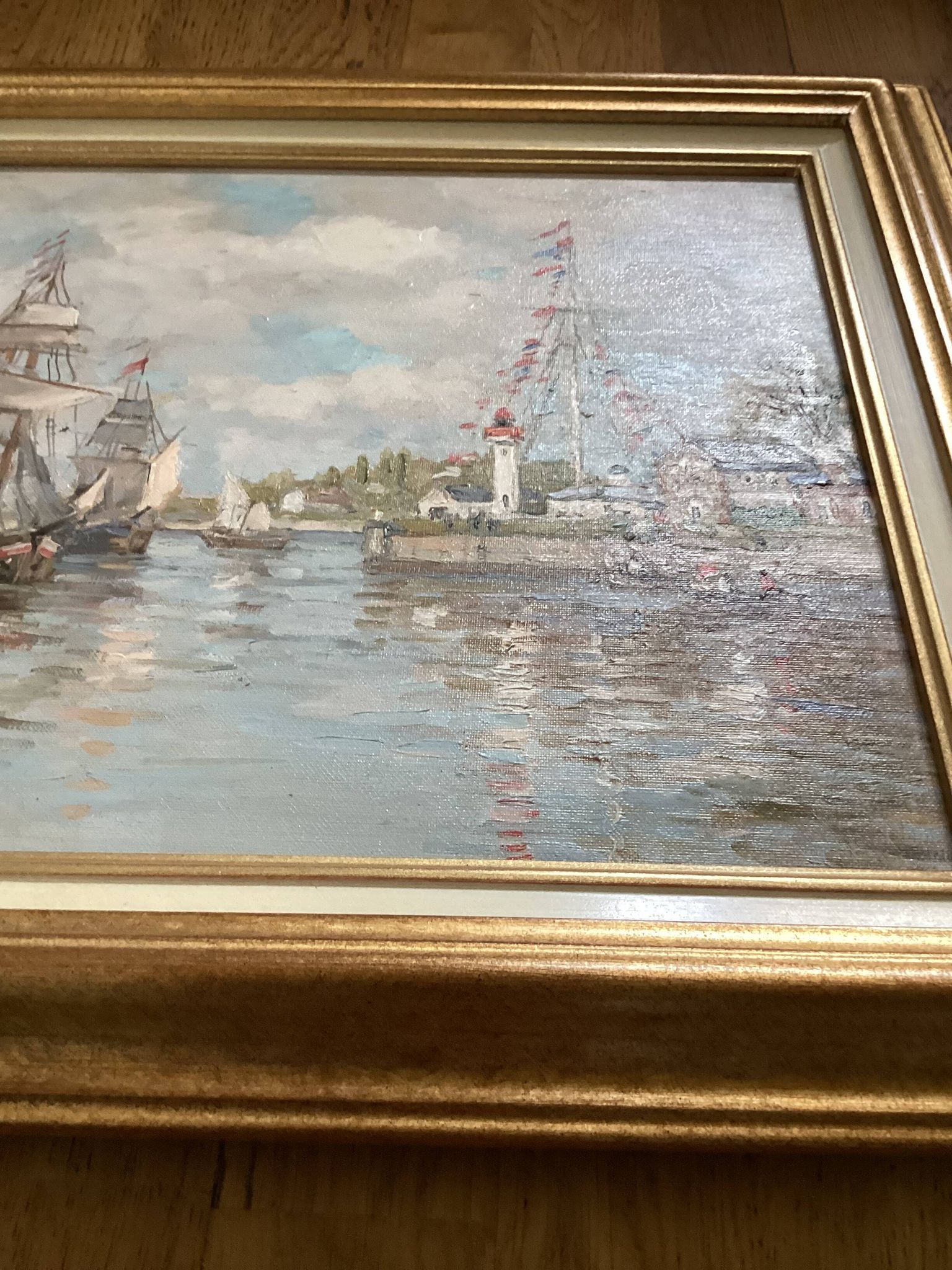 Oil painting on canvas signed, dimensions: height - 49cm - Width - 64cm -