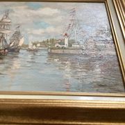 Oil painting on canvas signed, dimensions: height - 49cm - Width - 64cm -