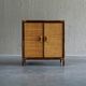 Vintage rattan & woven cane cabinet with 2 doors
