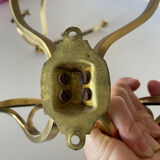 2 coat hooks with 4 branches in gilded brass
