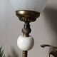 Retro chic living room lamp in white marble and brass