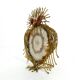 Brutalist owl sculpture in brass and agate 1970