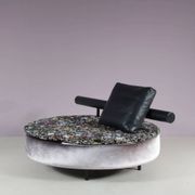 1980s round loveseat in Antonio Citterio style from Italy