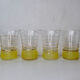 6 old vintage yellow granite glasses 50s