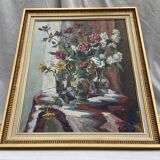 Oil painting on canvas around 2005 signed dimensions: height -77cm- width -62 cm-