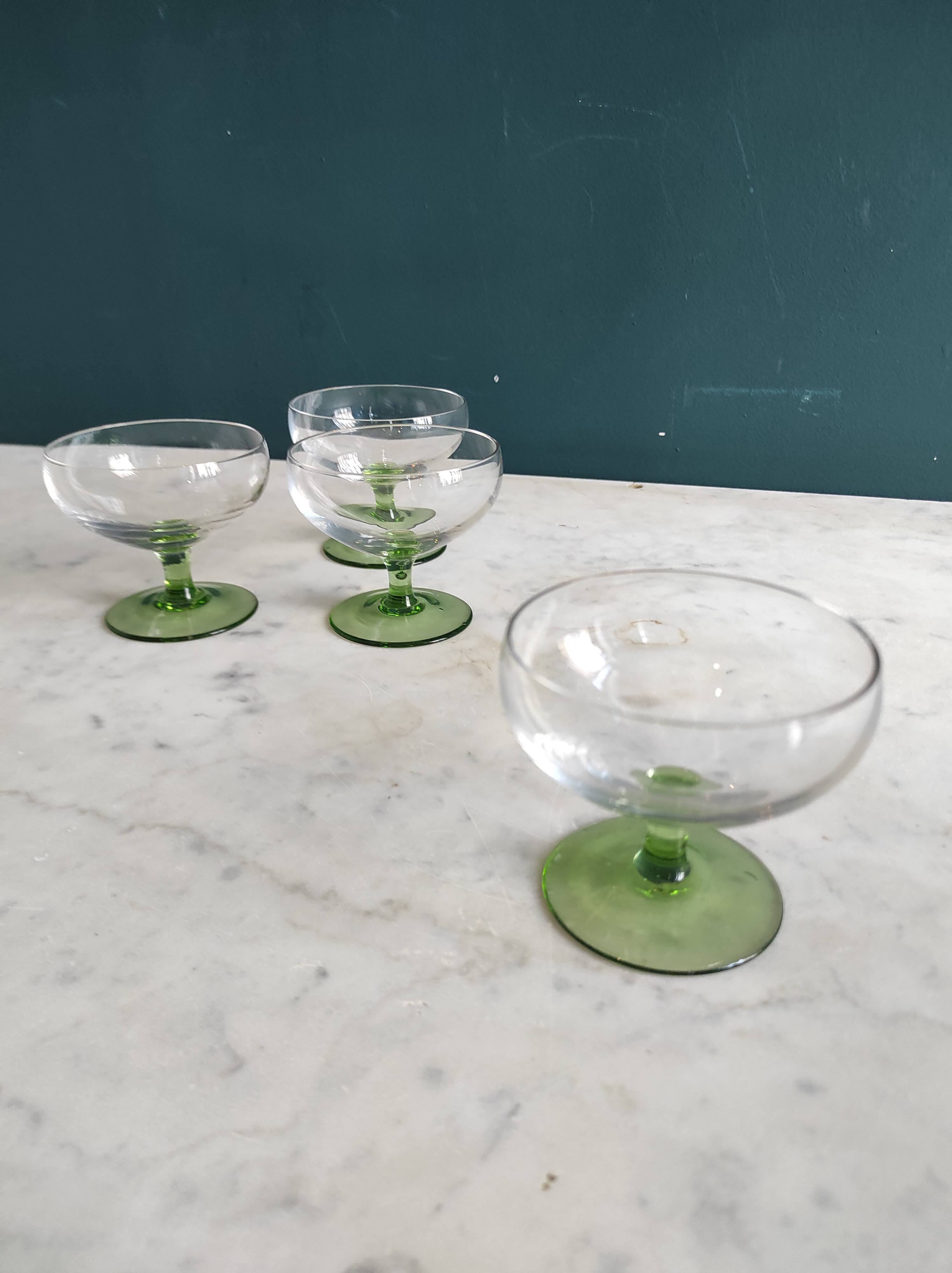 Set of four vintage French glasses for liquor