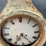 Antique mora clock long case, mint colour wood case 1800s