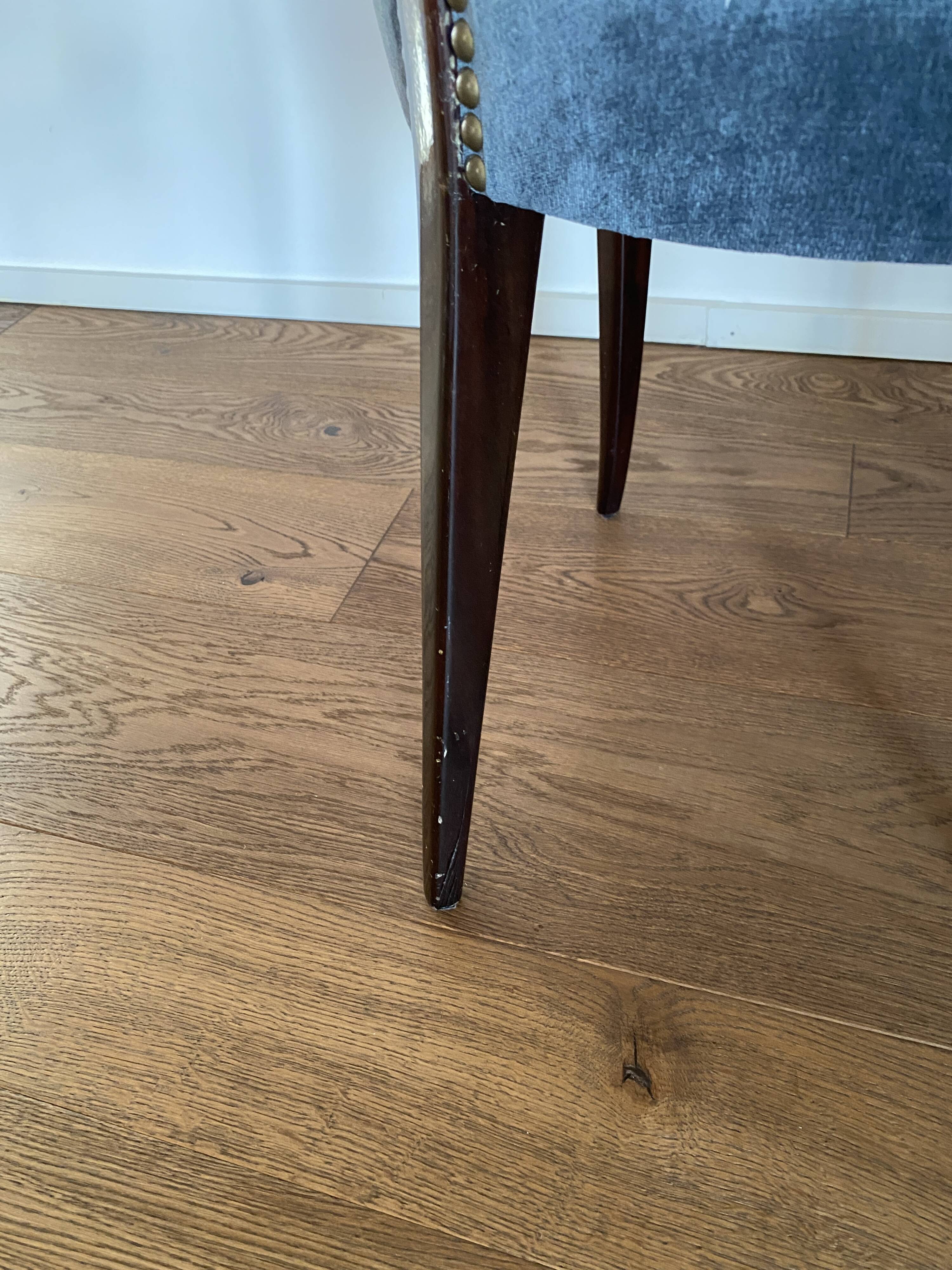 Set of four Italian Mid-Century Modern High Back dining chairs by Aldo Tura