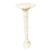 Colonne en Marbre Blanc et Gris - Ancienne - Hauteur 95,5 cms