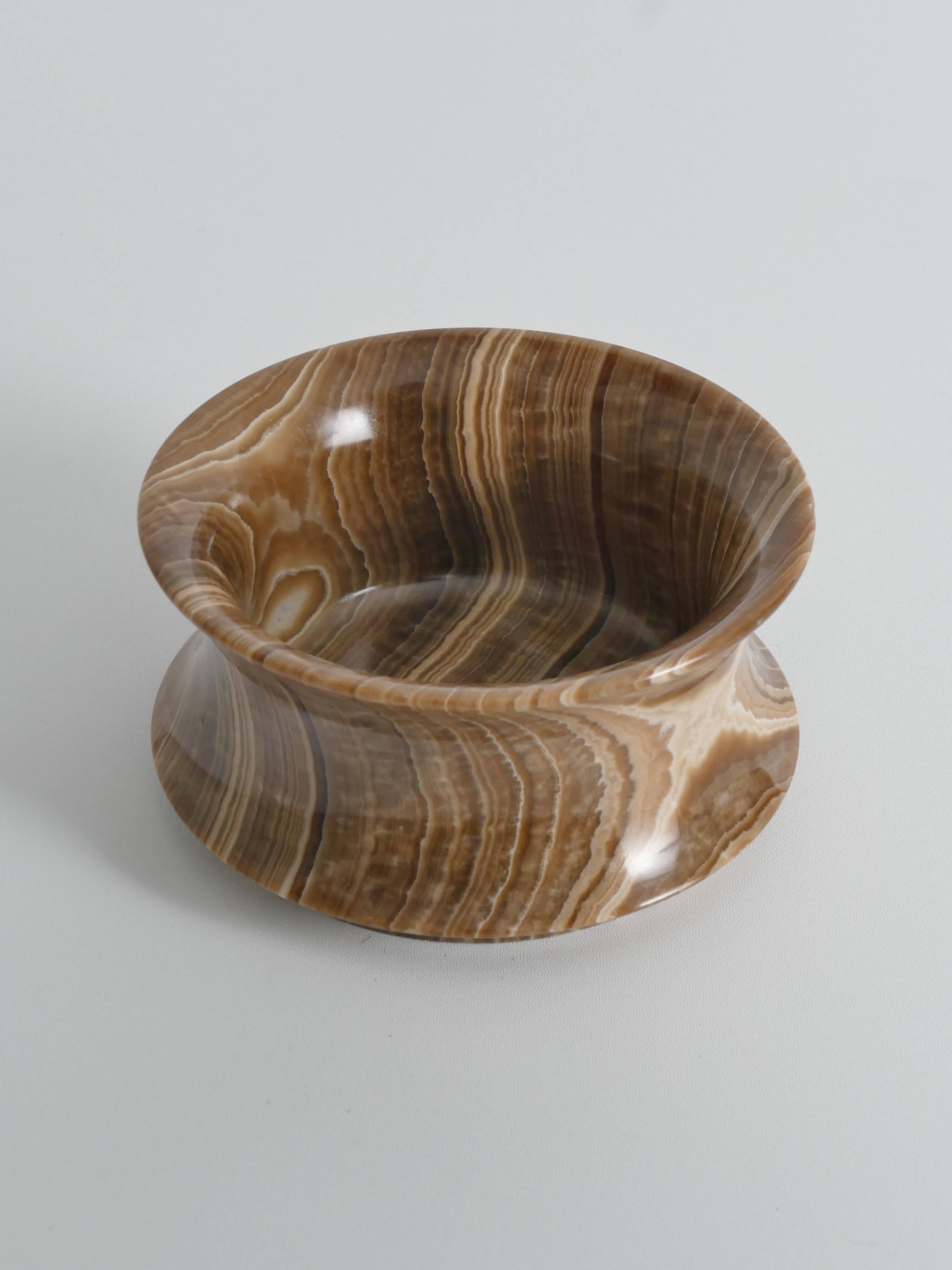Hand Turned Brown Onyx Bowl, Greece, 1970s