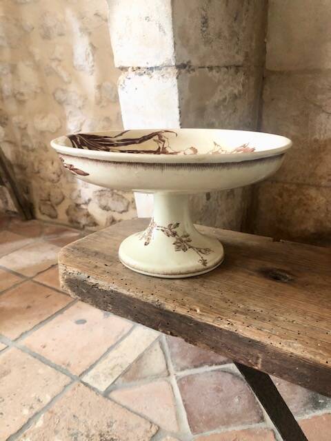Earthenware compote by Jules Vieillard