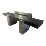 Table console en chêne - pieds inox