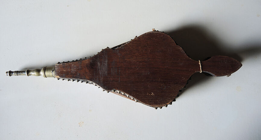 Old bellows in wood & brass marquetry