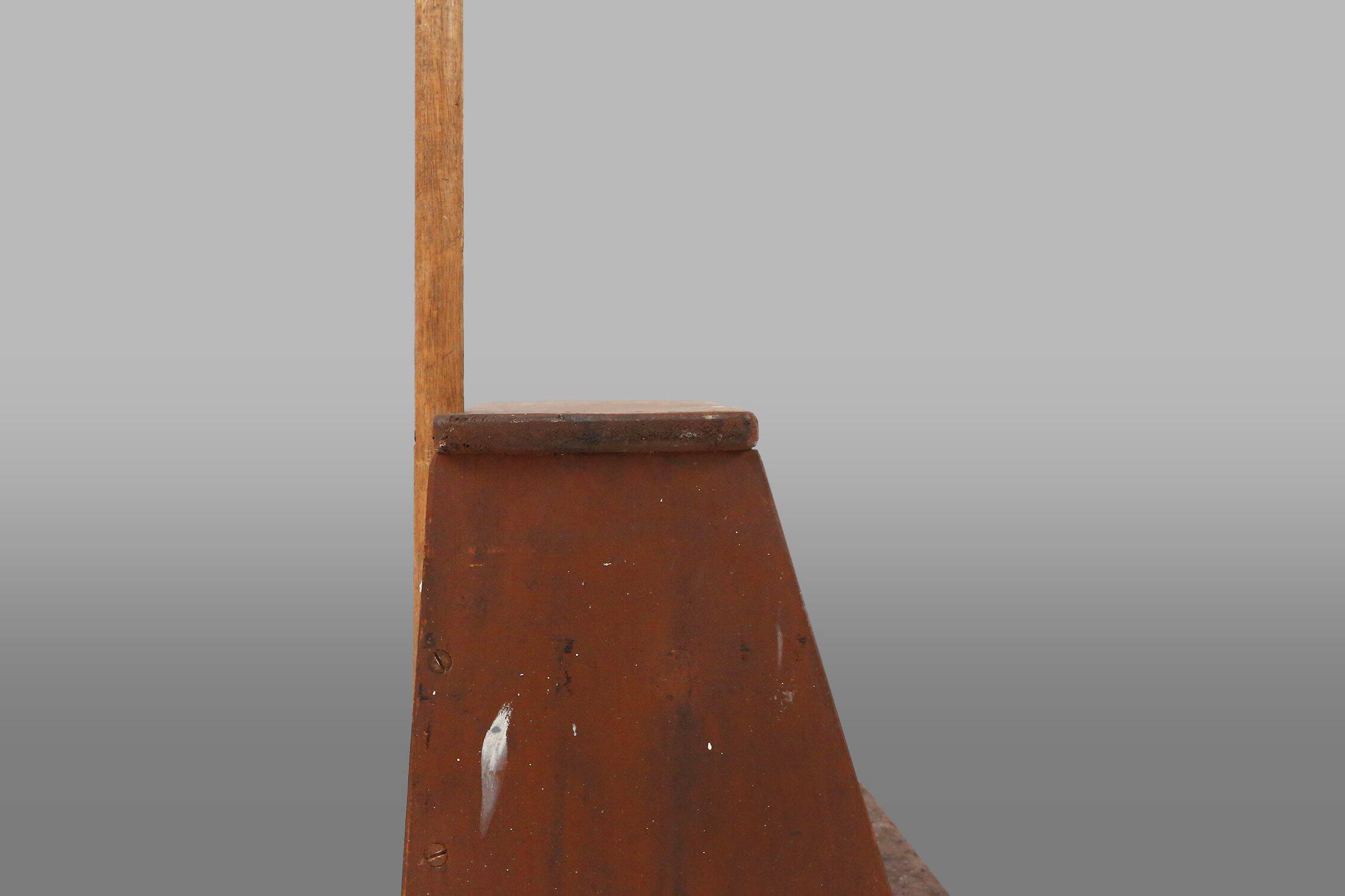 Industrial Wooden Stepladder, France ca. 1900
