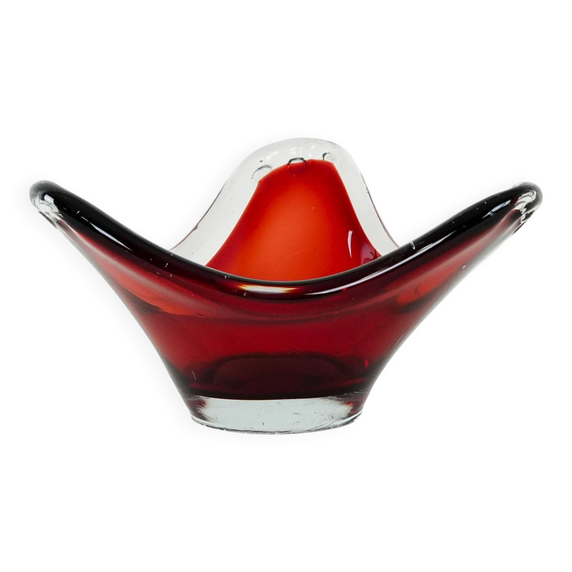 Ruby platter, Murano glass, Italian design, 1960s, made in Italy
