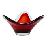 Plat Ruby, verre de Murano, design italien, années 1960, fabriqué en Italie