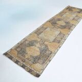 3x11 Mustard Brown Oriental Vintage Runner Rug, 85x329Cm