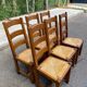 Set of 6 rustic solid oak chairs with straw seats — Very good condition