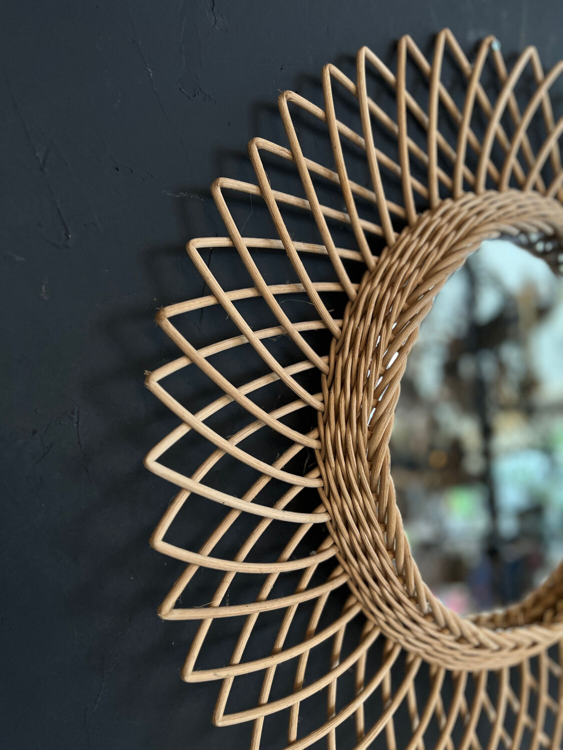 Rattan sun mirror 27cm