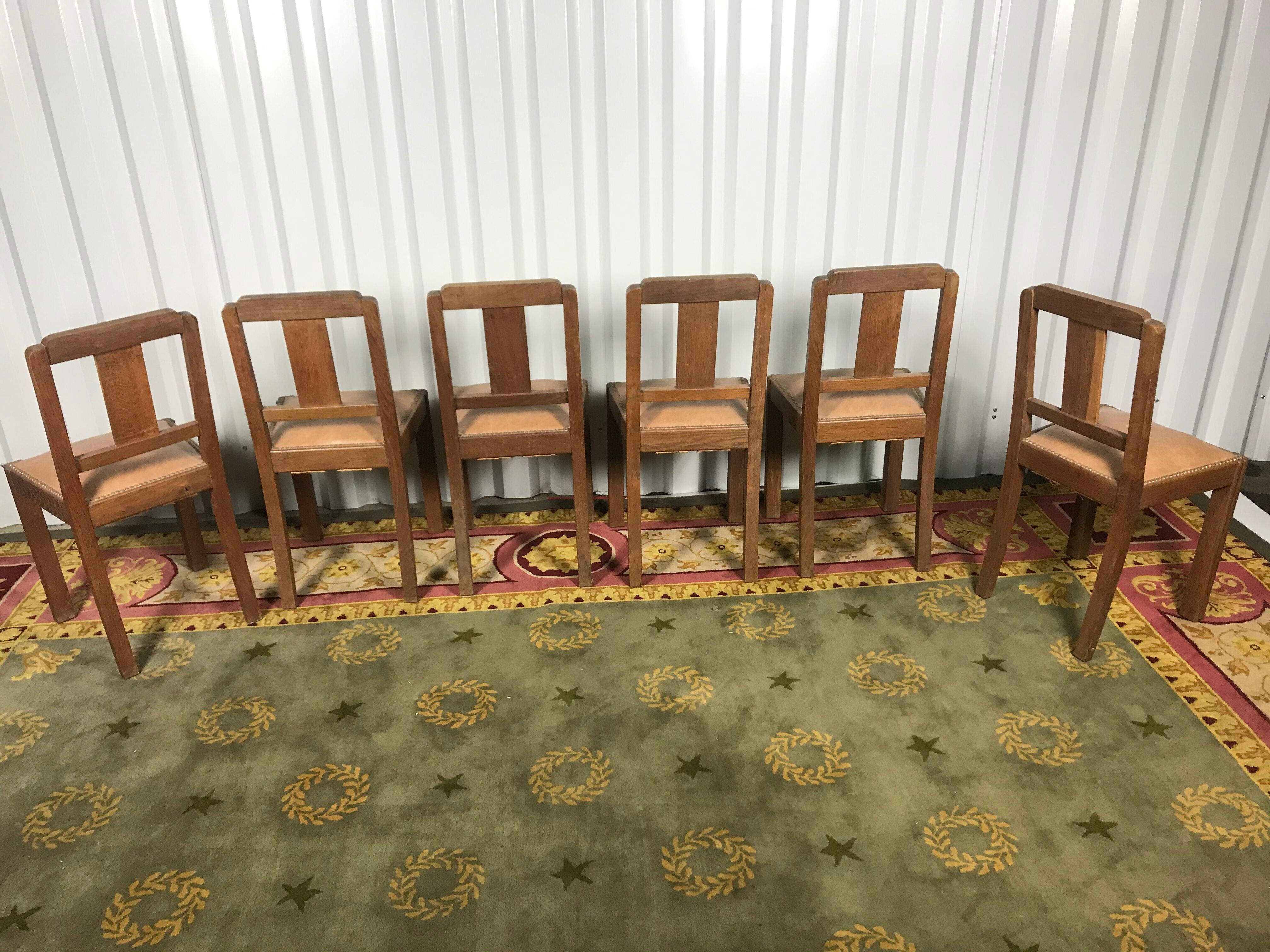 Suite of 6 chairs art deco period