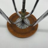 JIDE Limoges workshop / industrial stool leather / chrome metal