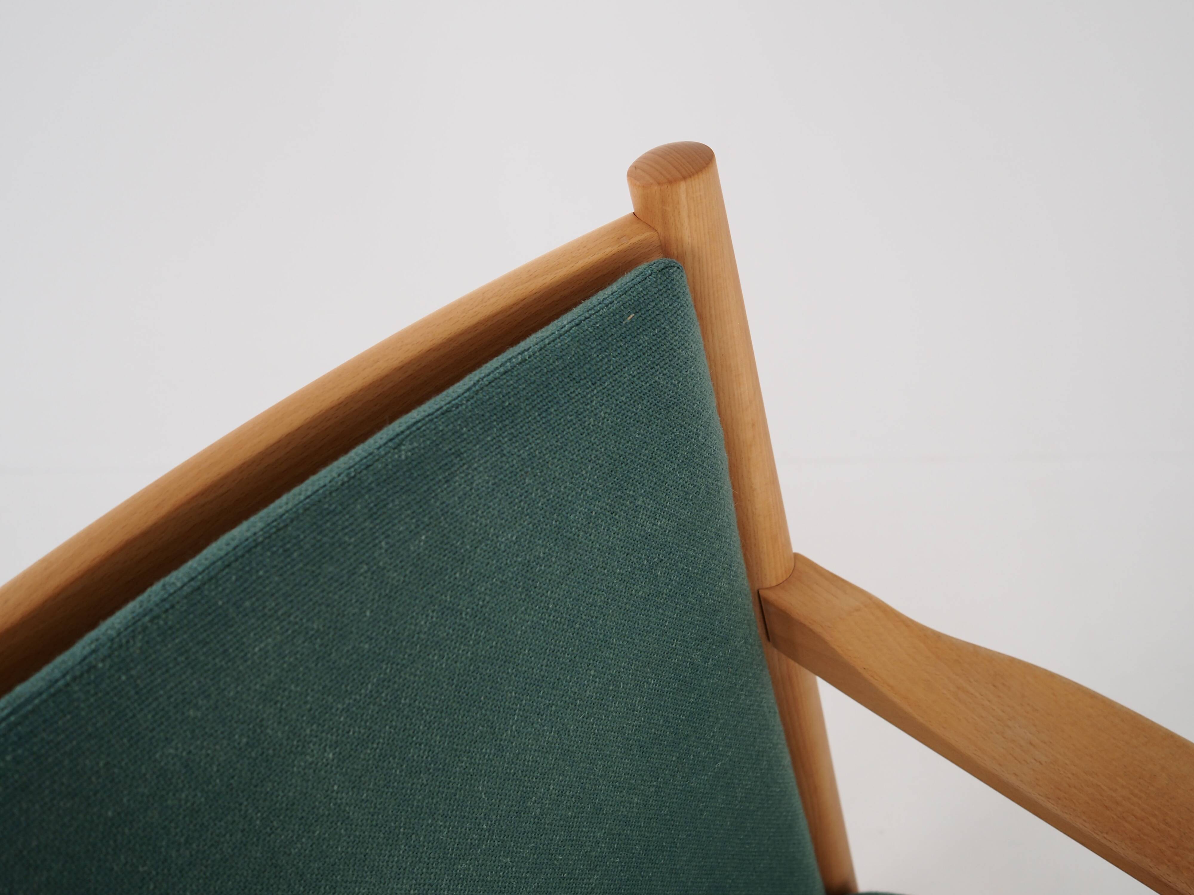 Beech armchair, Danish design, 1970s, designer: Erik Ole Jørgensen, manufacture: Tarm Stole & Møbelf