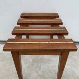 2 old English luggage rack in bronze and 19th century wood