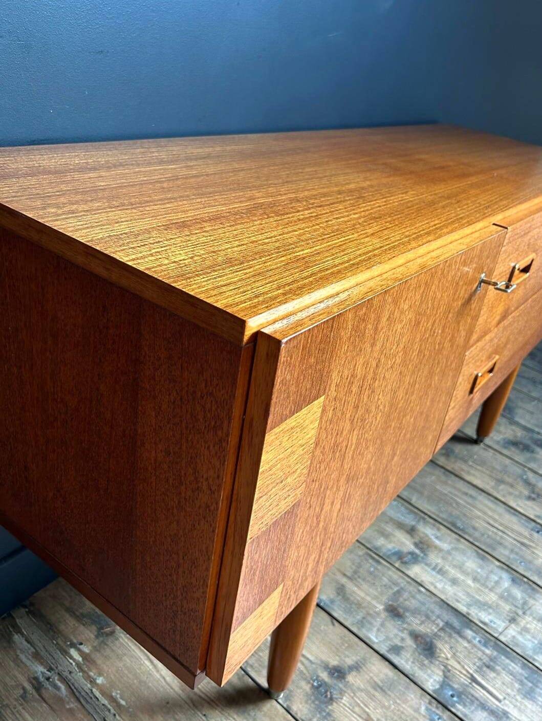 Vintage teak sideboard in Scandinavian design, antique TV stand