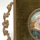 Miniature vierge en priere 1900 velours rose dore peinte a la main