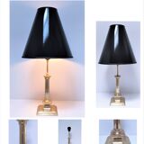 Solid brass column lamp foot Regency design 80s design