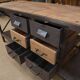 Industrial sideboard from metal and wood factory 1950