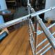 Chrome-plated brass magazine rack circa 1970