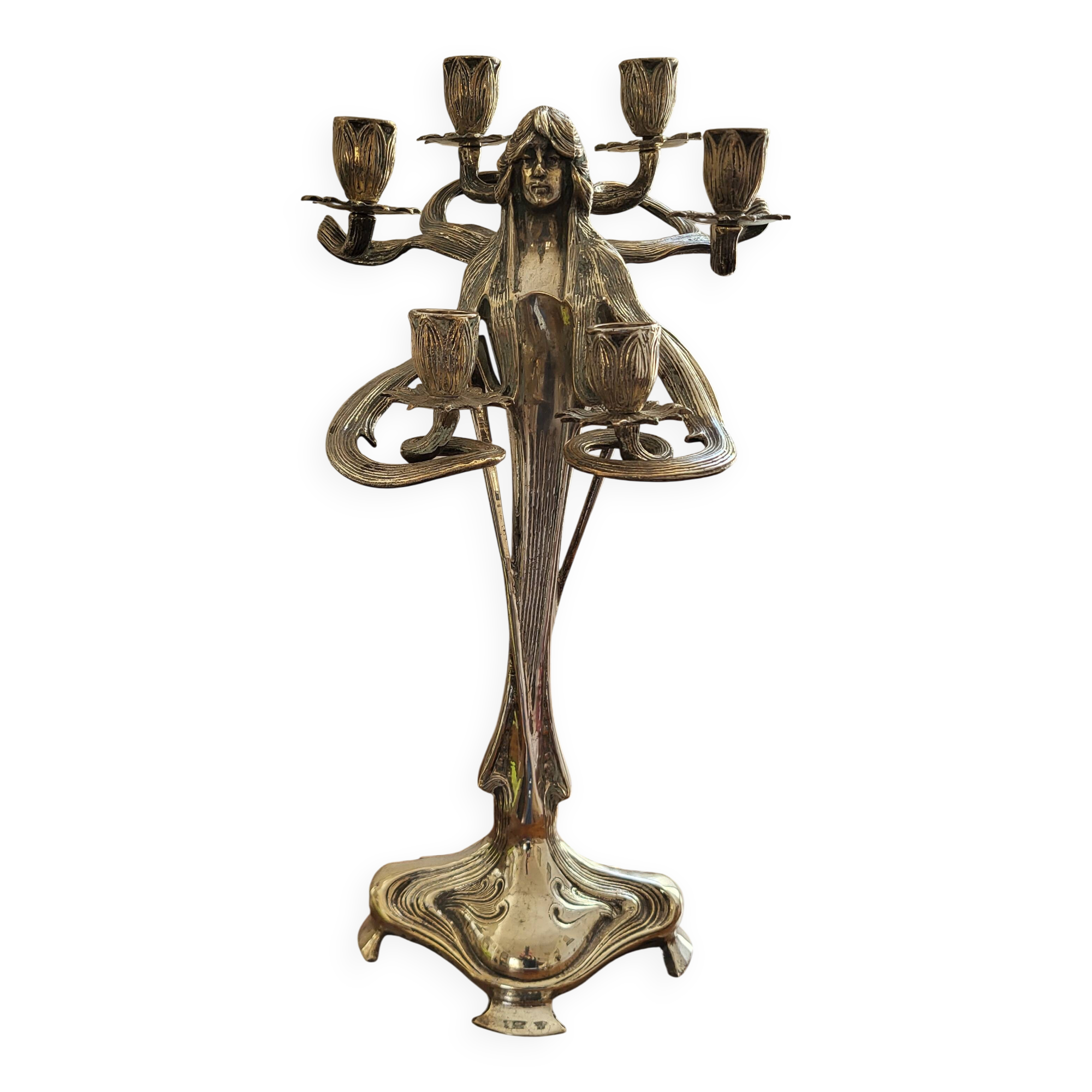 Chandelier à 6 branches art nouveau