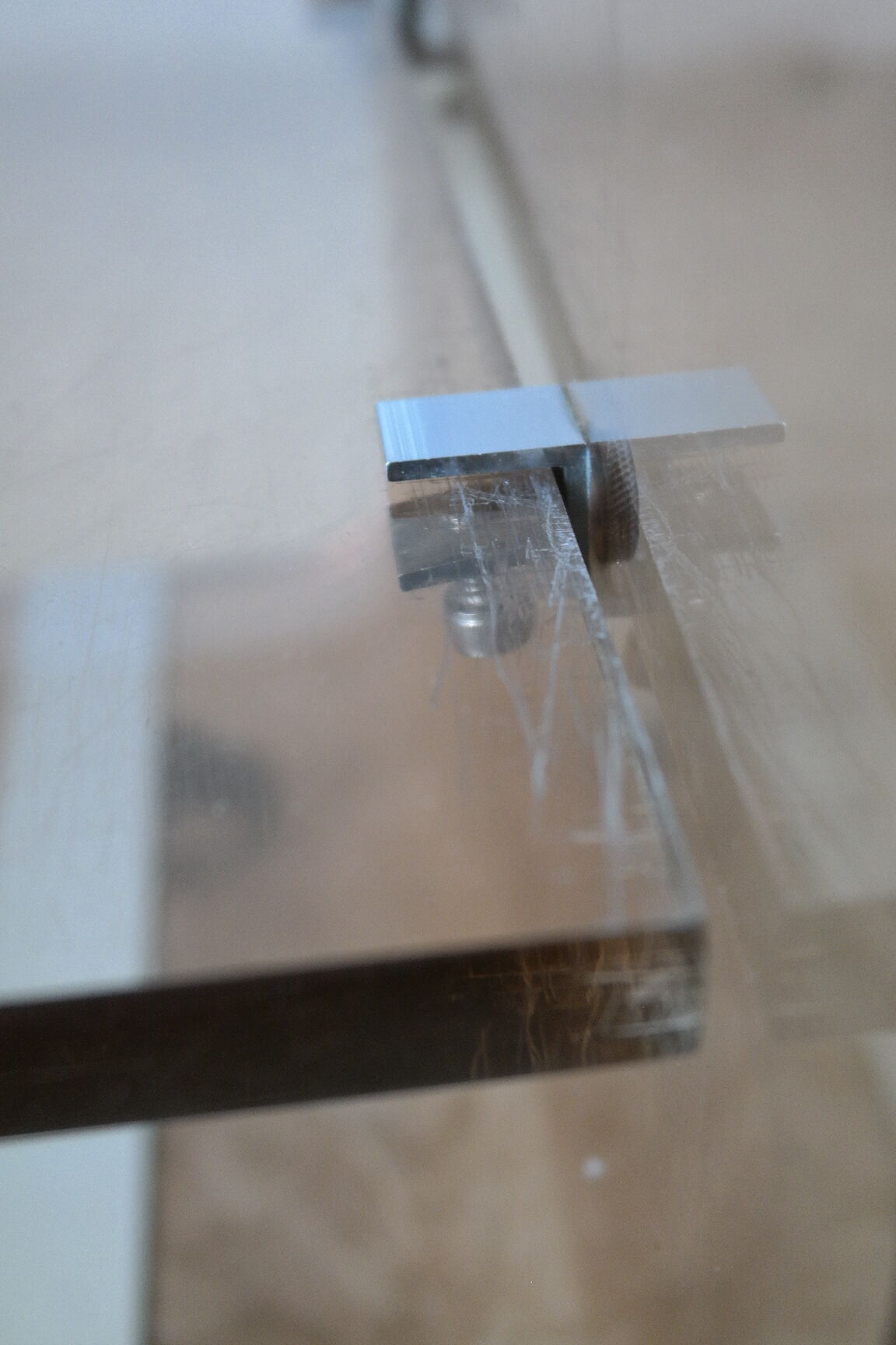 Vintage plexiglas coffee table by Michel Dumas