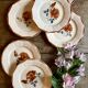 Set of 7 vintage flat plates from Digoin Sarreguemines.