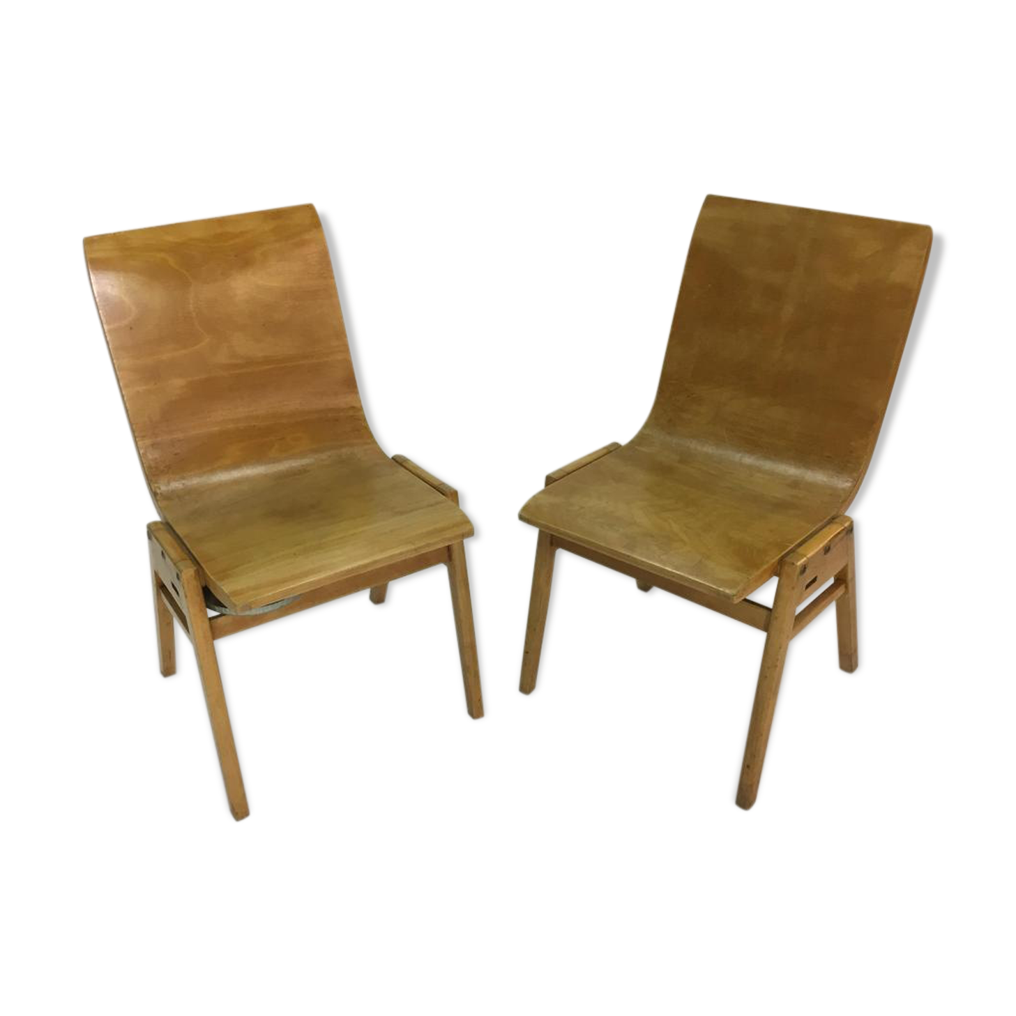 Pair of vintage by Roland Rainer plywood chairs