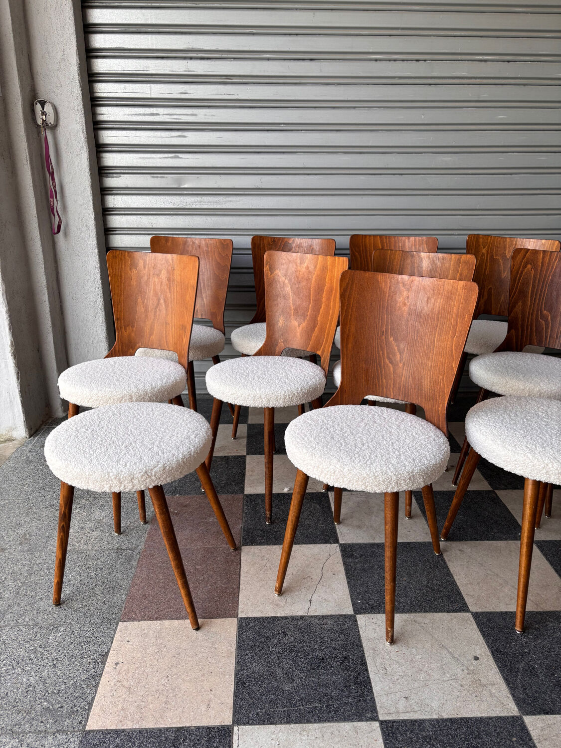 Set of 14 Baumann bistro chairs