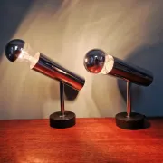 Pair of chrome metal wall lights, Staff Leuchten, Germany, 1970.