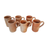 Set of 6 large sandstone mugs