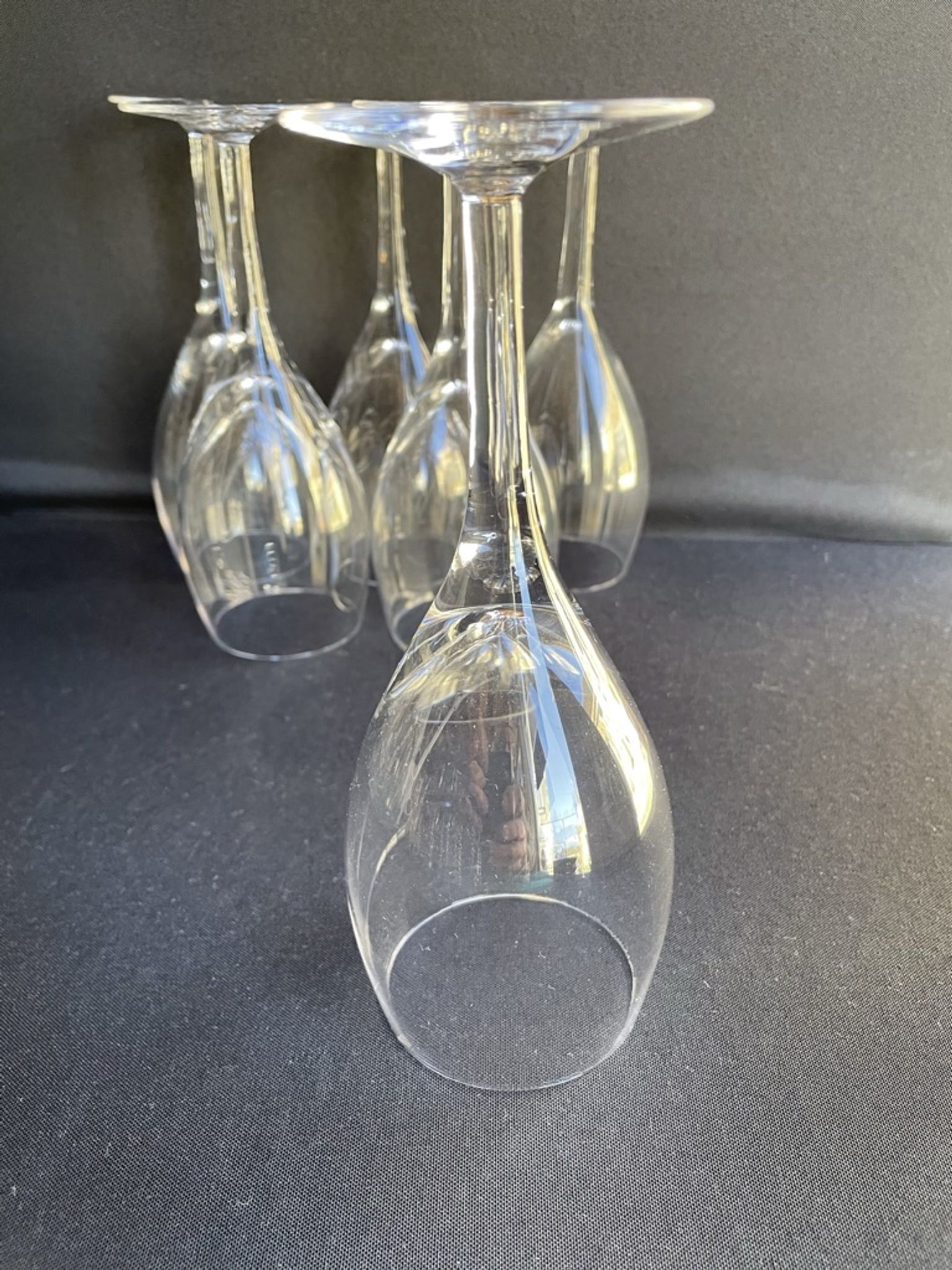 Red wine glasses