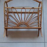 Vintage rattan magazine holder