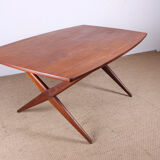 Scandinavian teak high and coffee table 1960.