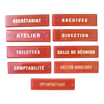 Set of 9 vintage technical signs
