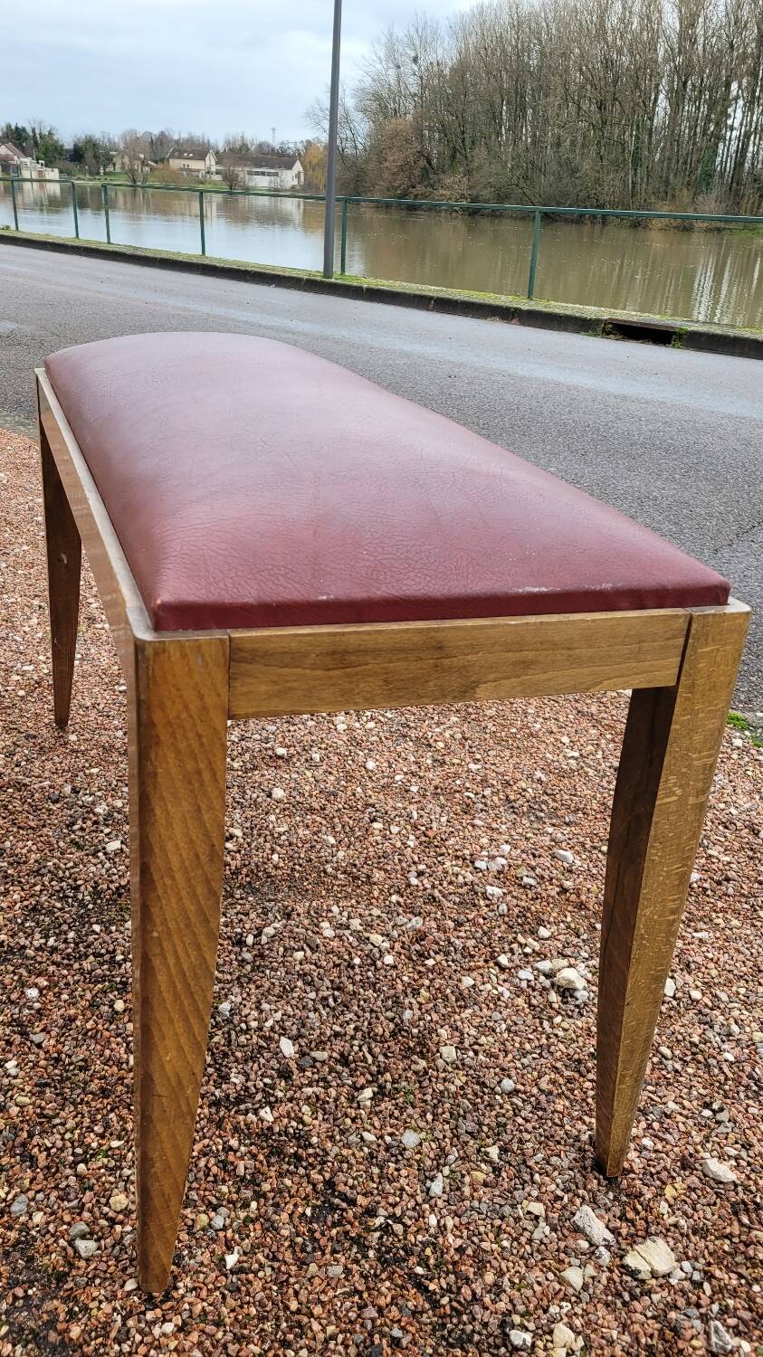 Art Deco piano stool bench in original Skai.