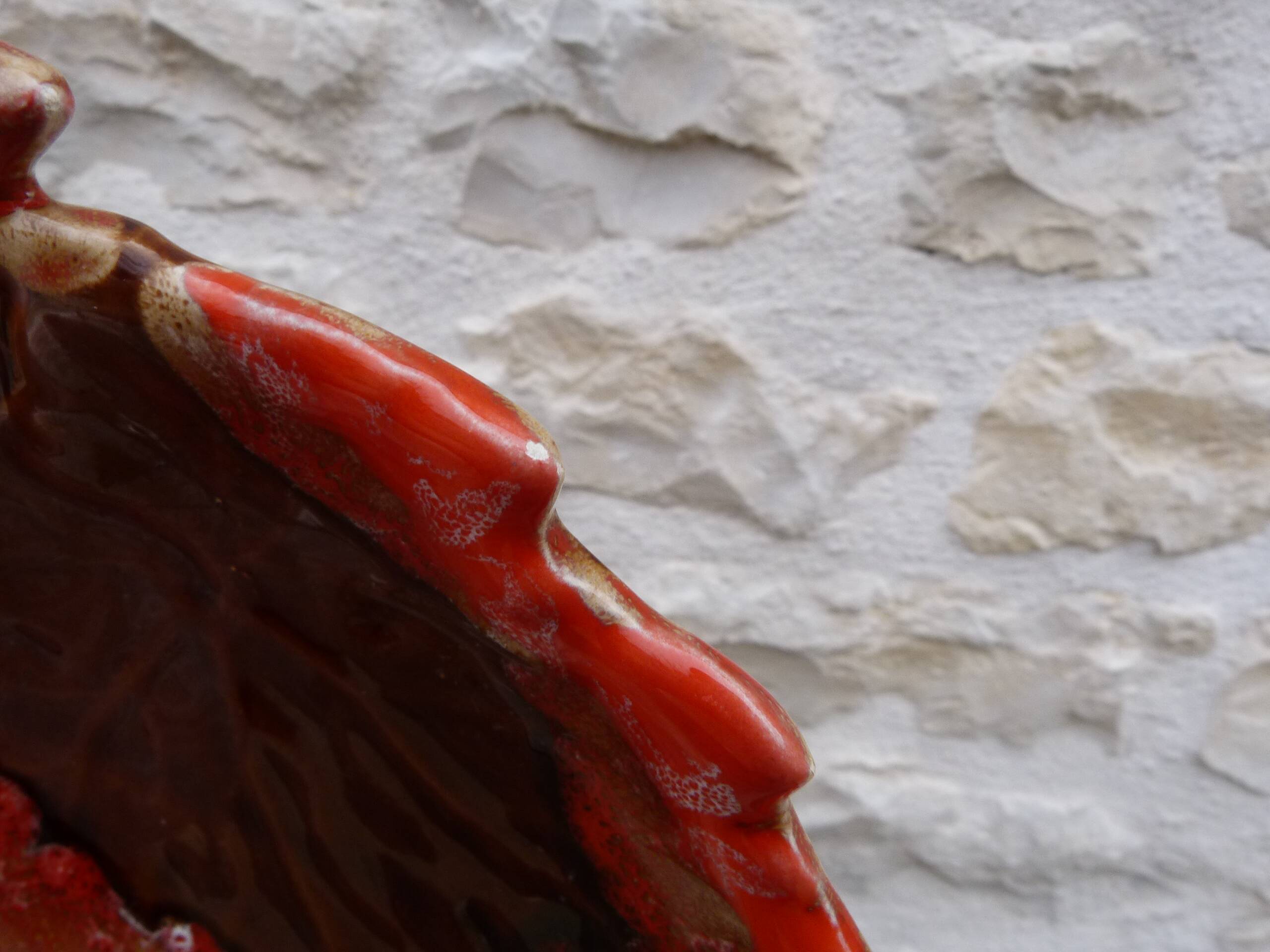 Vintage 1950 Vallauris flamed ceramic ashtray