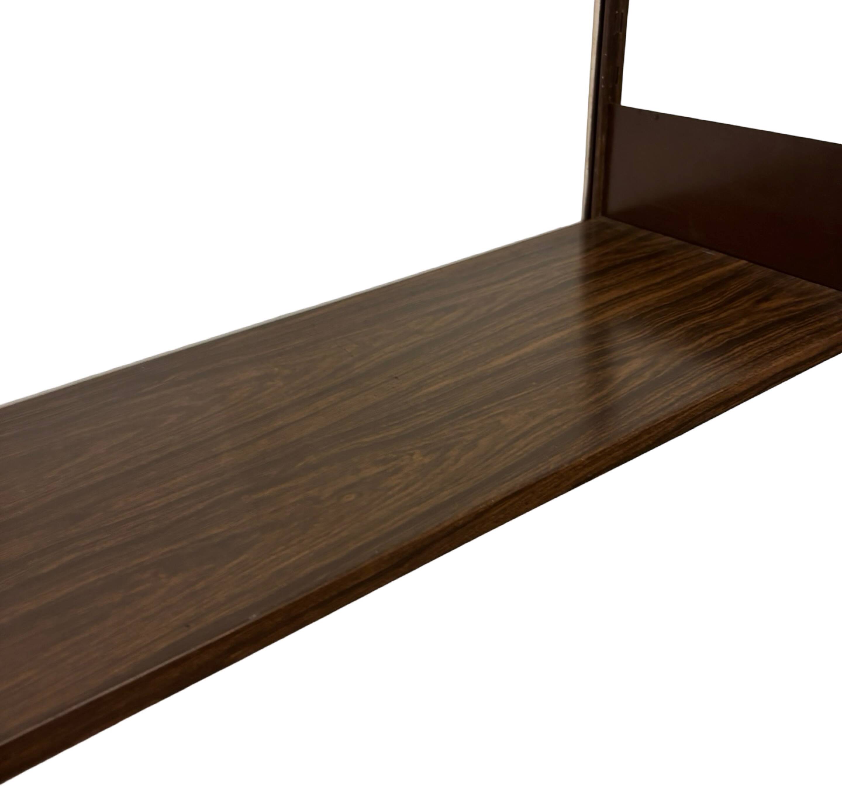 Étagère murale vintage en bois et métal, Danemark