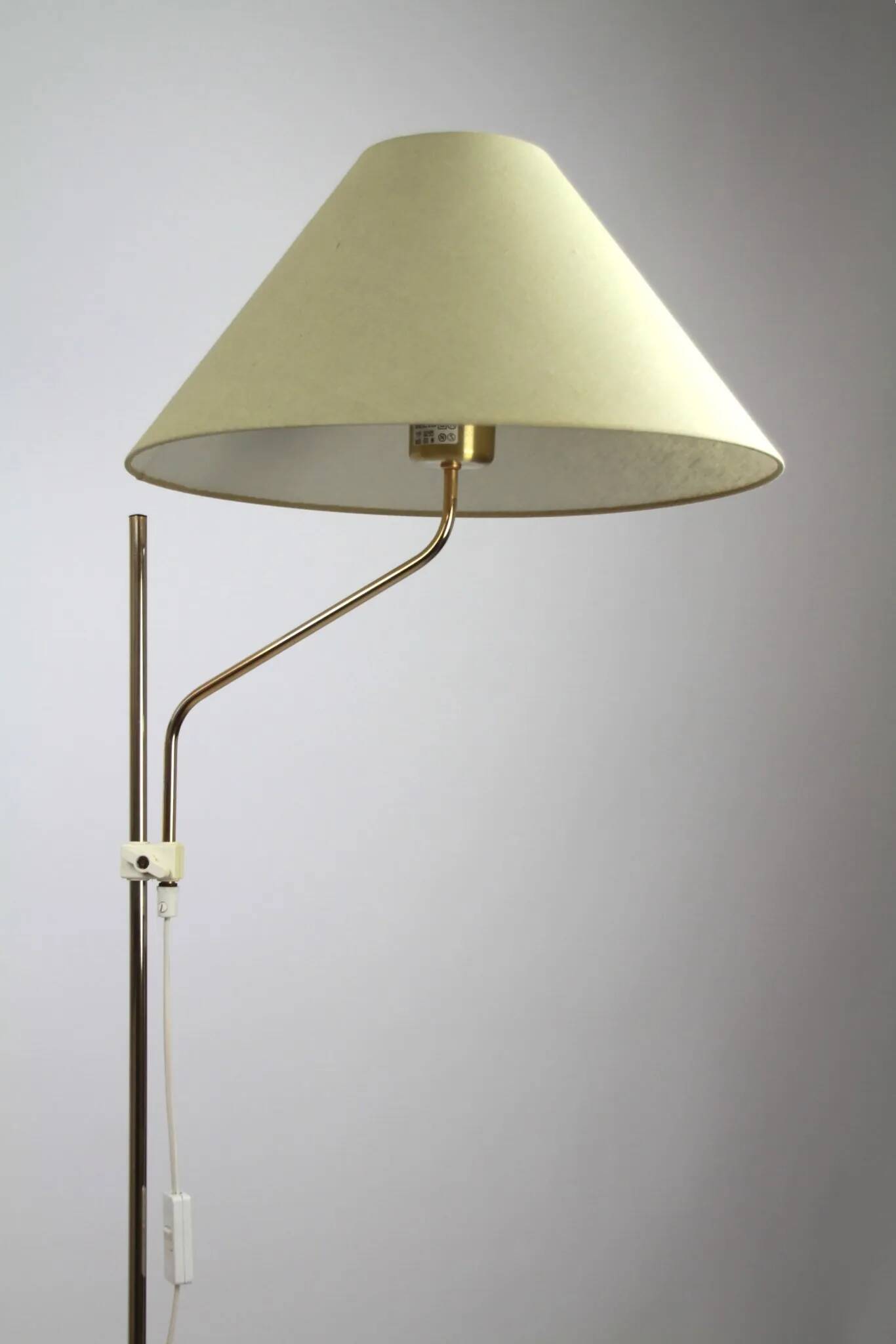 Brass Floor Lamp, Model G295 by Belid, Sweden —  Late1970s/ Early1980s