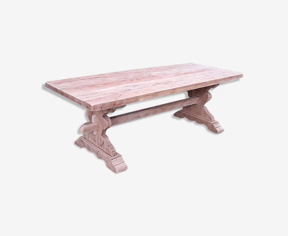 Monastery table in solid oak raw wood